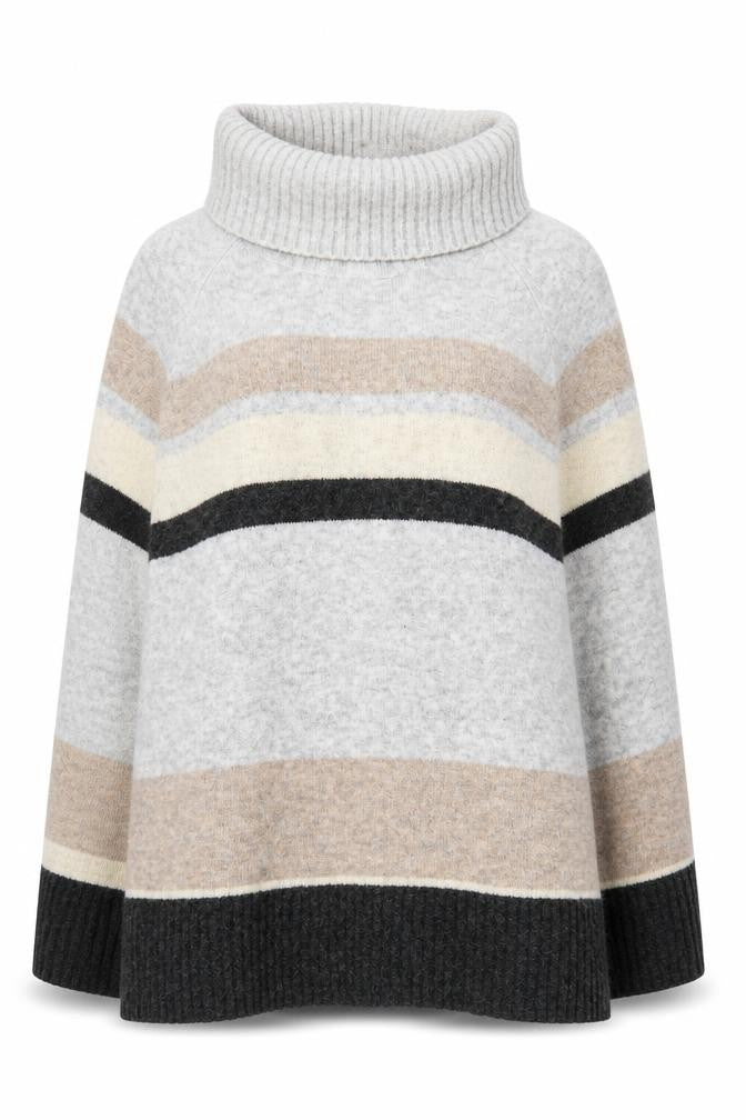 Monsoon Women's Multicoloured Roll Neck Cape Jumper