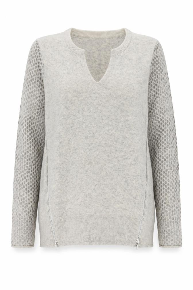 Rebecca Taylor Women's Grey Animal Print Pullover Jumper L