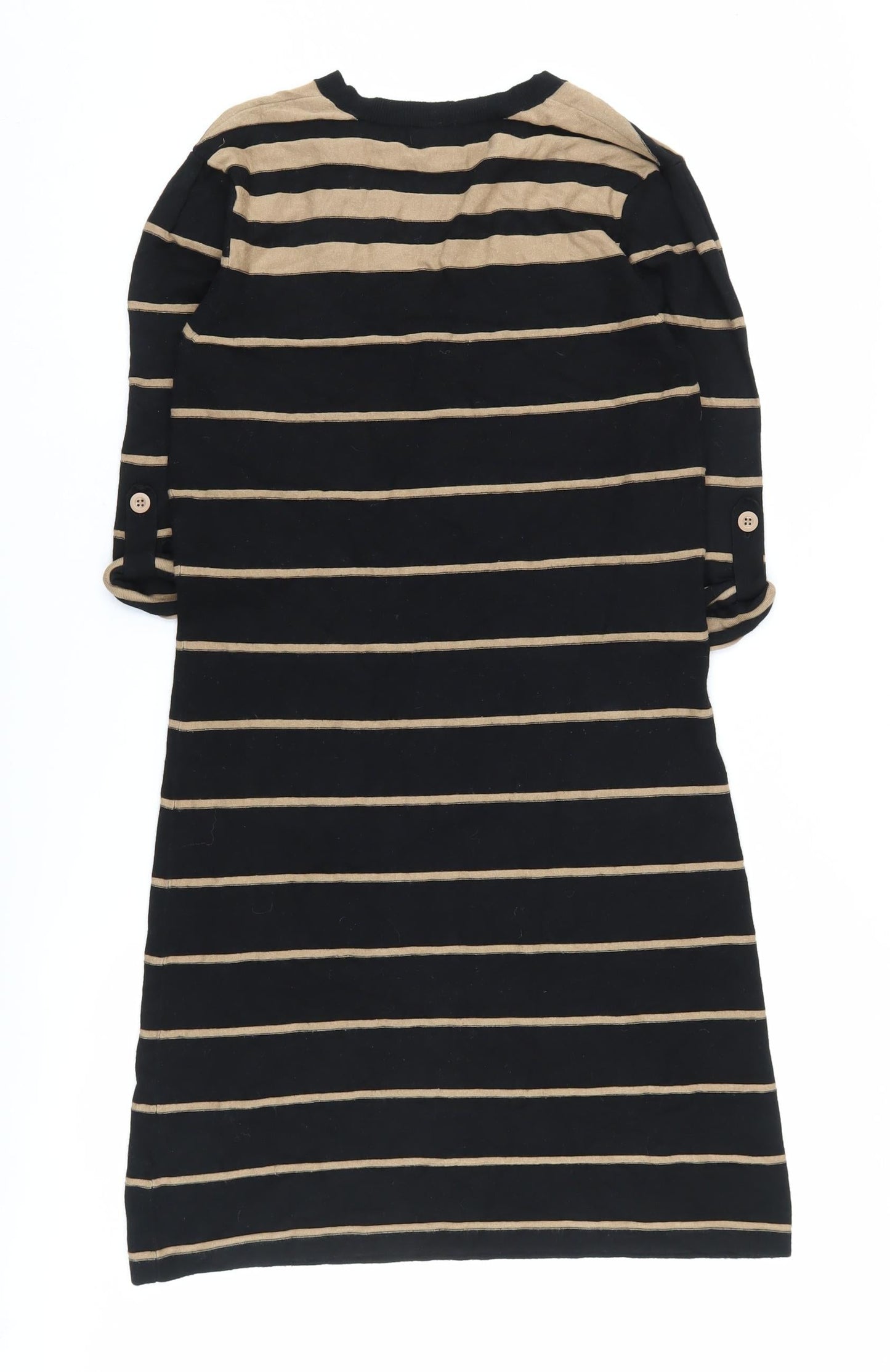 Phase Eight Women's Black Striped Knee Length Shift Dress