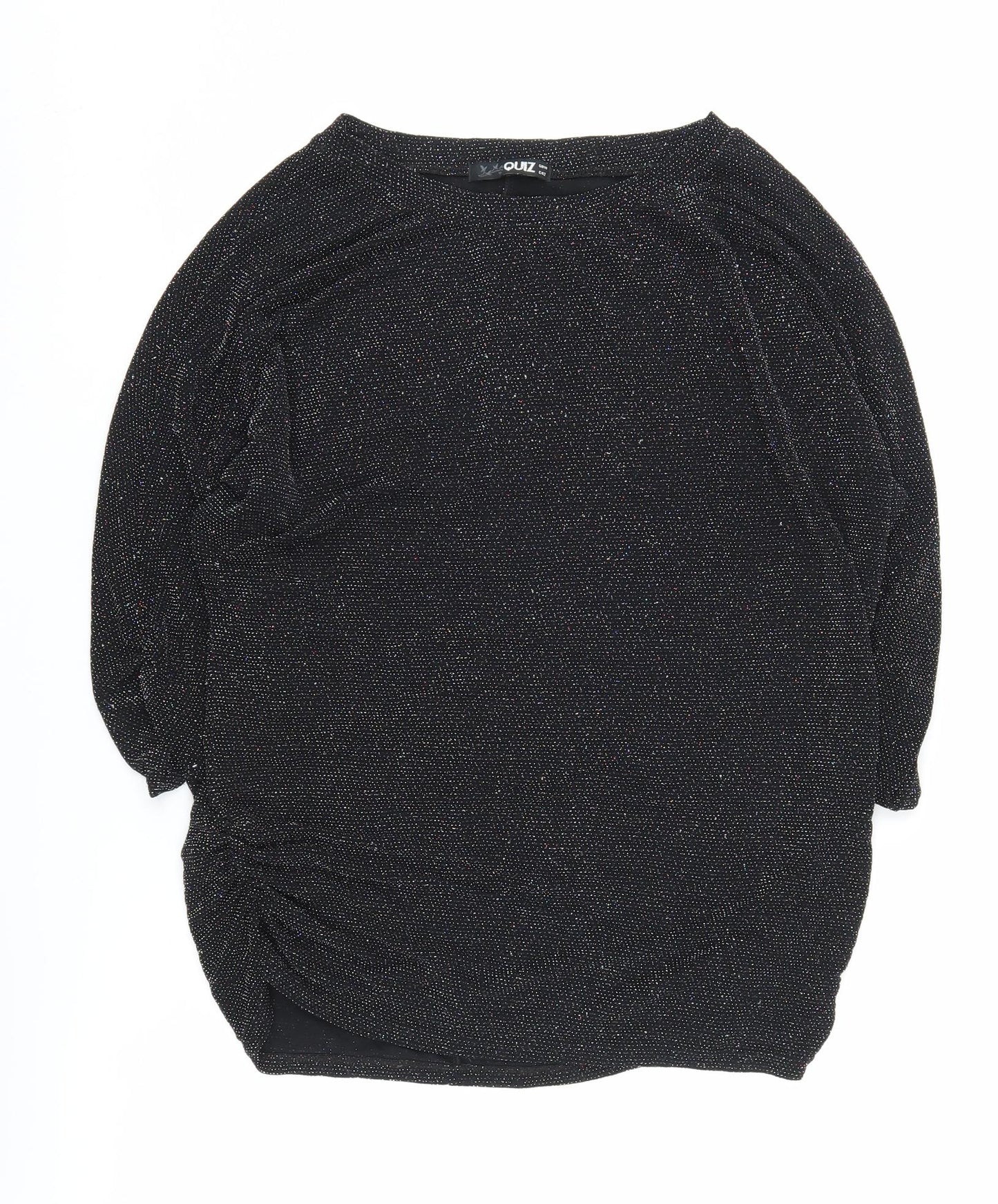 Quiz Women's Black 14 Glitter Blouse - Long Sleeves, Party
