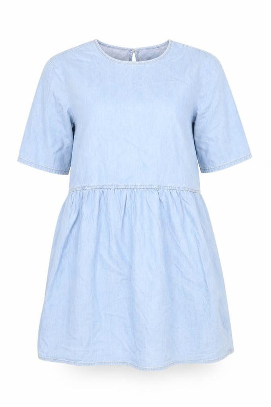 H&M Women's Blue Short Shift Dress S Rounded Neck