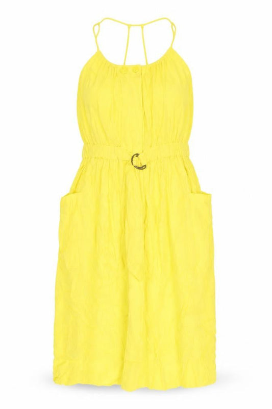 Finery Women's Yellow Slip Dress, Size 10, Casual Spring