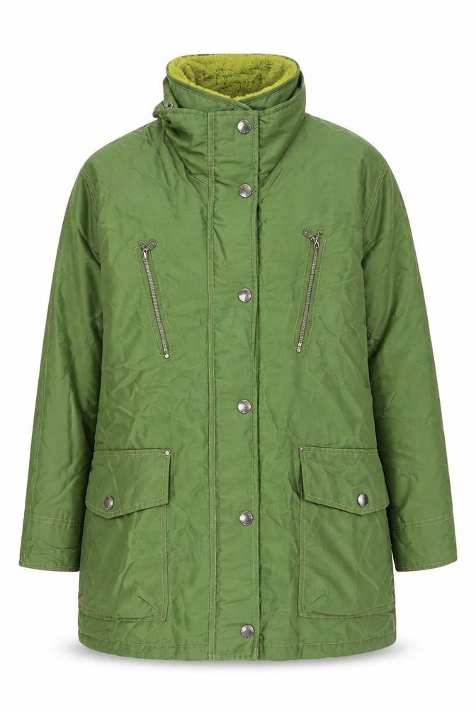 Green Stone Men's Green Long Jacket, Size 40, Casual