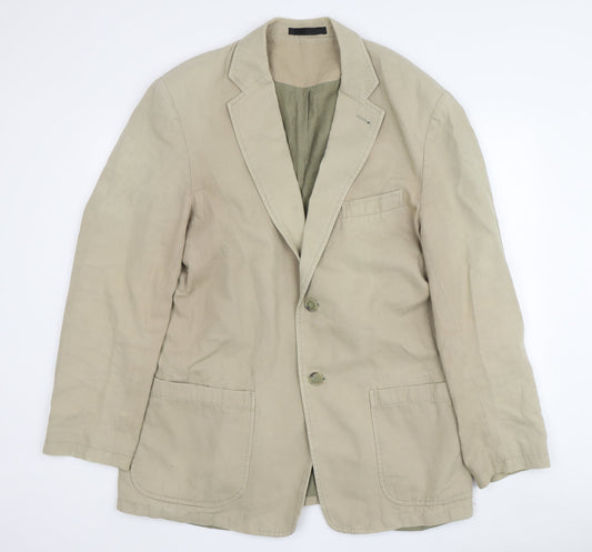 Marks and Spencer Men’s Beige Blazer, Size 42, Cotton