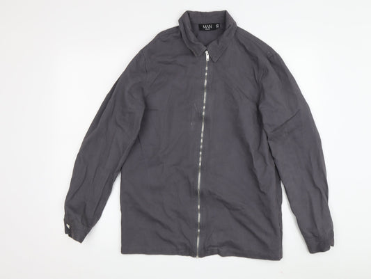 Boohoo MAN Men's Grey XS Basic Zip Jacket