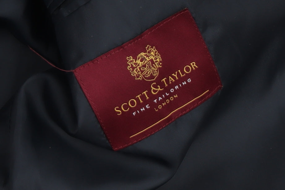 Scott & Taylor Men's Black Blazer, 44R, Business Formal