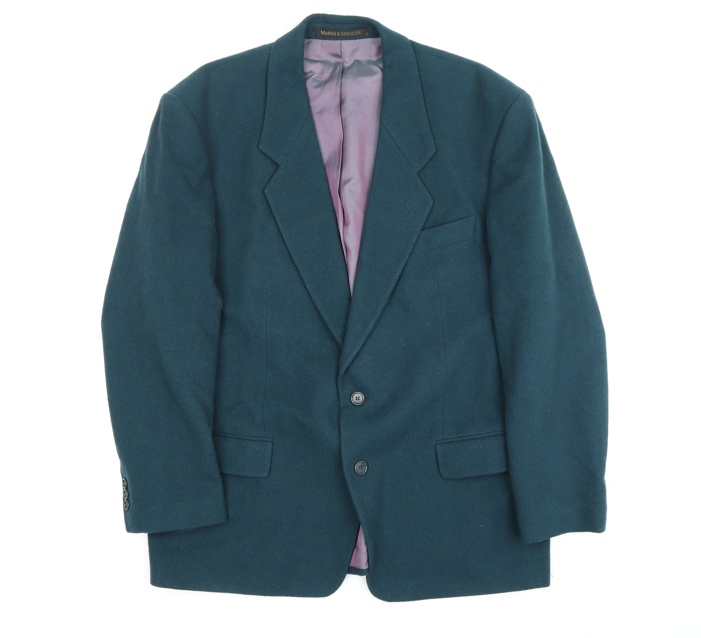Marks and Spencer Men's Green Wool Blazer, 44 in, Formal Jacket