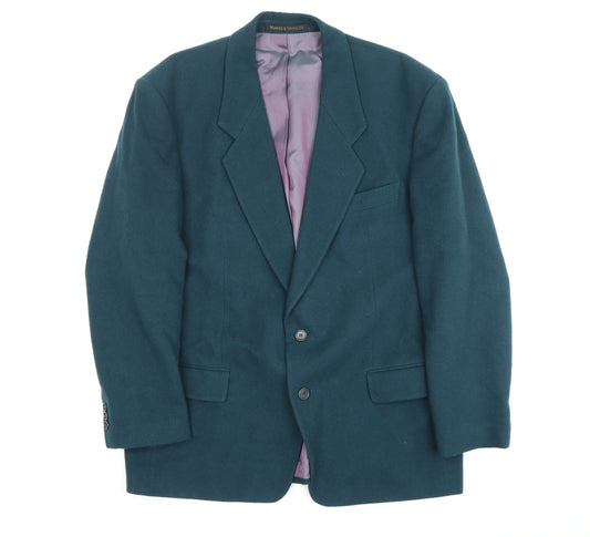Marks and Spencer Men's Green Wool Blazer, 44 in, Formal Jacket