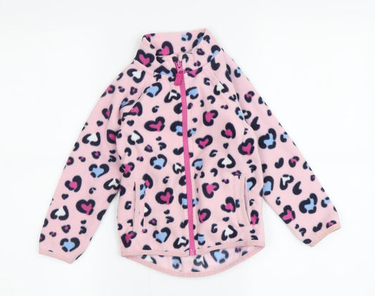St Bernard Girls Pink Animal Print Fleece Jacket - Size 2-3 Years