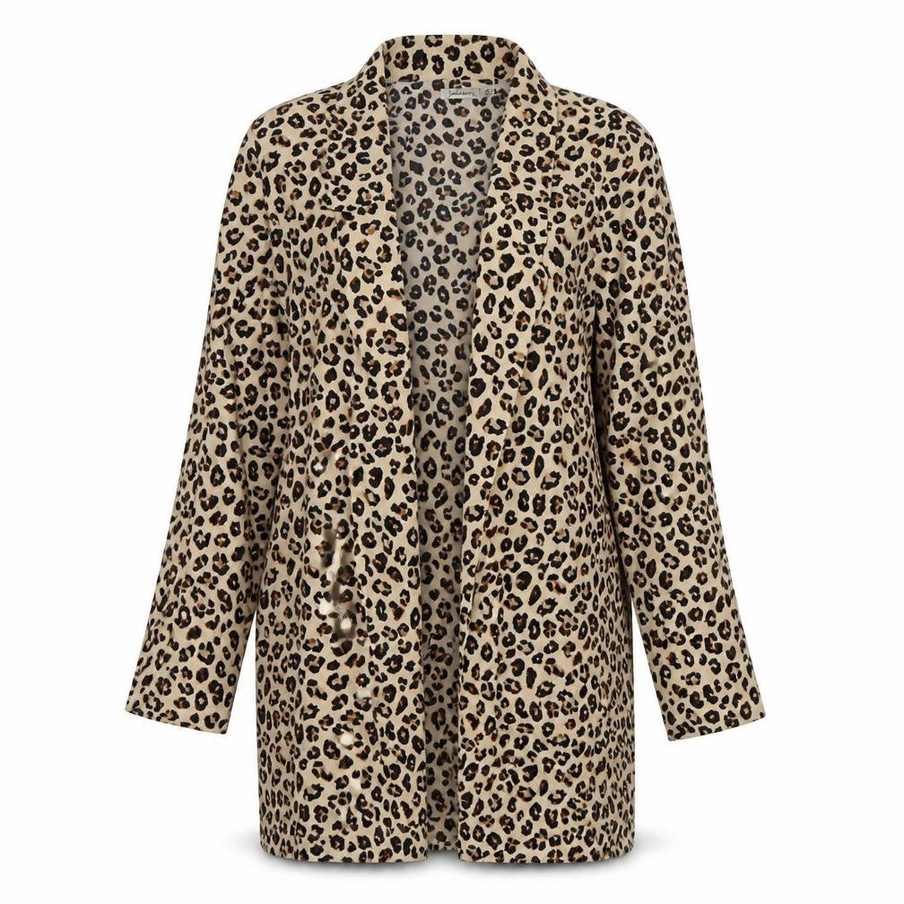 Stradivarius Women's Beige Animal Print Coatigan Size 10