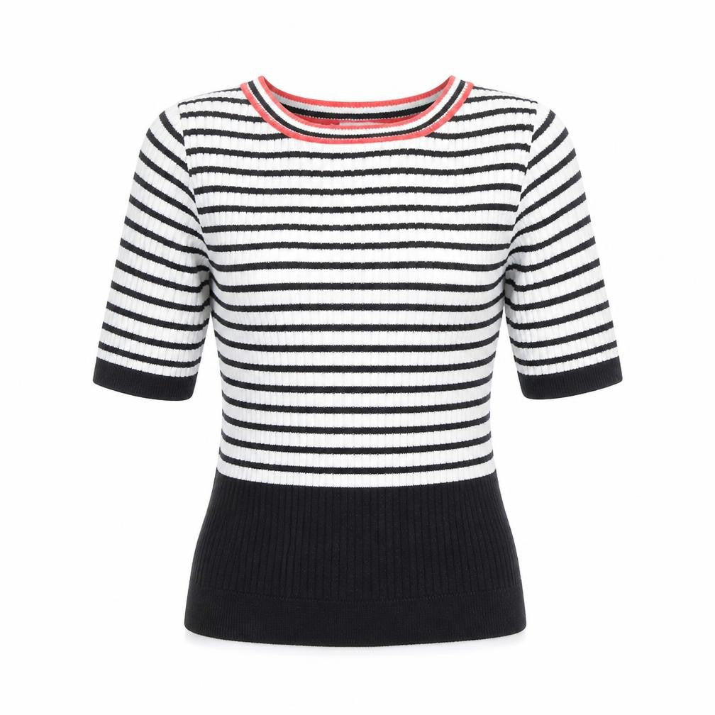 Topshop Women's Black Striped Pullover Jumper Size 6