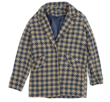 Additional front view of Miss Selfridge Women's Multicoloured Check Coat, size 12