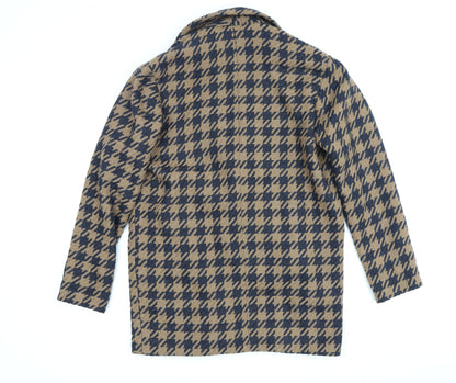 Back view of Miss Selfridge Women's Multicoloured Check Coat, size 12
