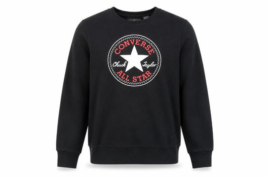Front view of Converse boys’ black pullover sweatshirt xl logo winter casual