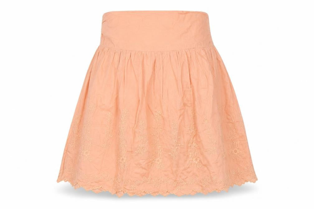 MNG Women's Orange Embroidered Peasant Skirt Size 12