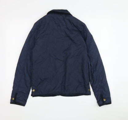 Jack Wills Women's Quilted Jacket Blue Size 8