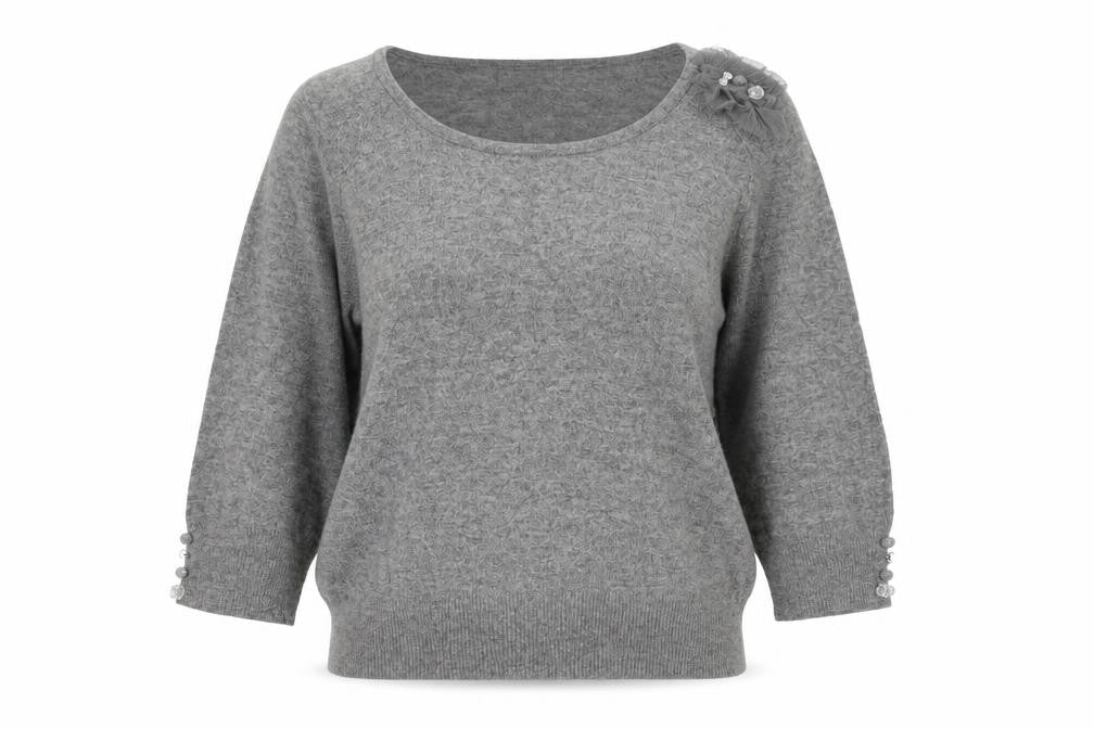 Per Una Women’s Grey Knit Pullover Jumper Size 14