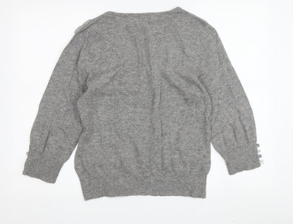 Per Una Women’s Grey Knit Pullover Jumper Size 14