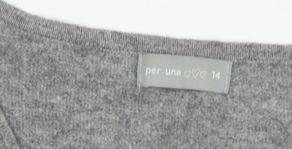 Per Una Women’s Grey Knit Pullover Jumper Size 14