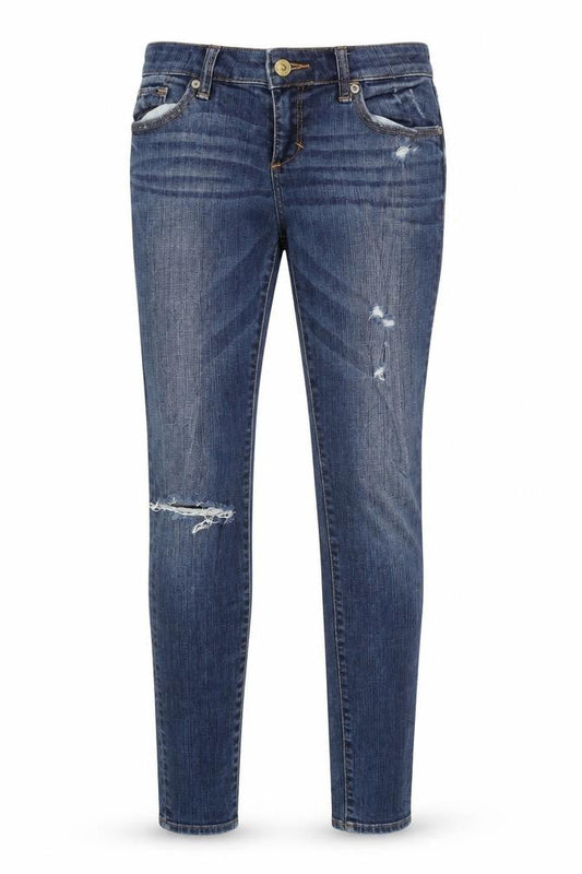 Abercrombie & Fitch Women's Blue Skinny Distressed Jeans