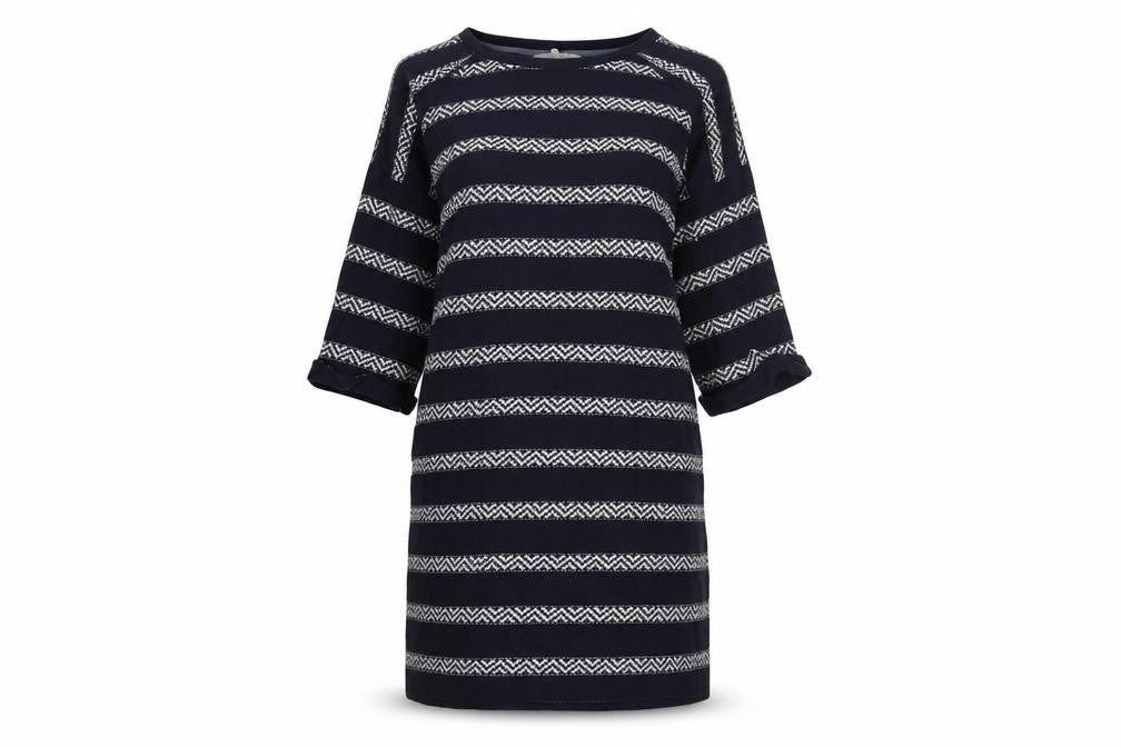 Weird Fish Women's Black Geometric Shift Dress, Size 12