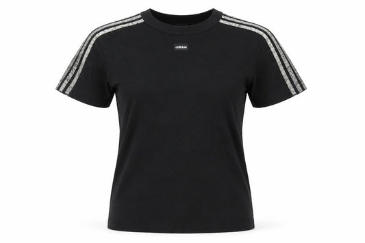 Adidas Womens Black T-Shirt, S, Basic Crew Neck