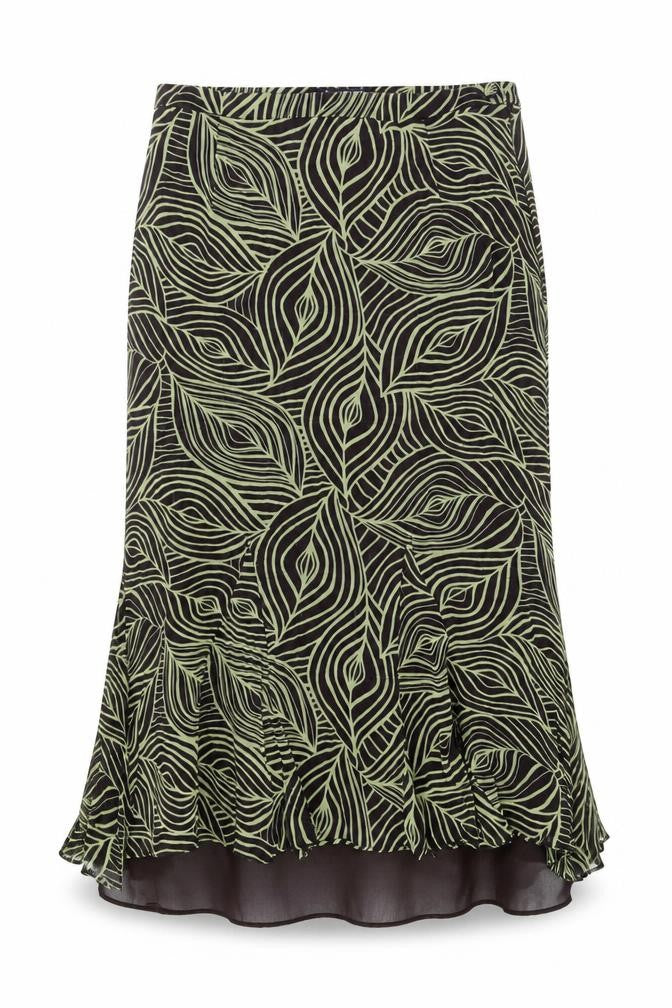 Windsmoor Women's Black Geometric Midi Silk Skirt Size 10