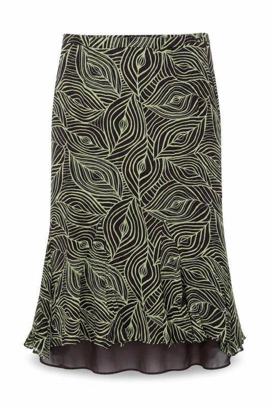 Windsmoor Women's Black Geometric Midi Silk Skirt Size 10