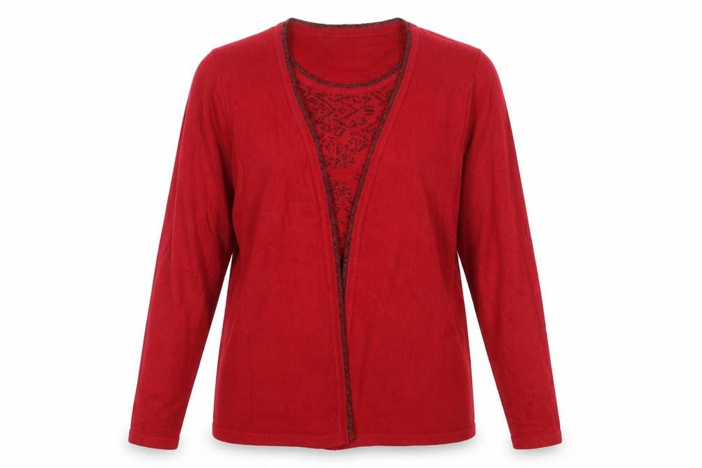 Honor Millburn Women's Red Open Cardigan M