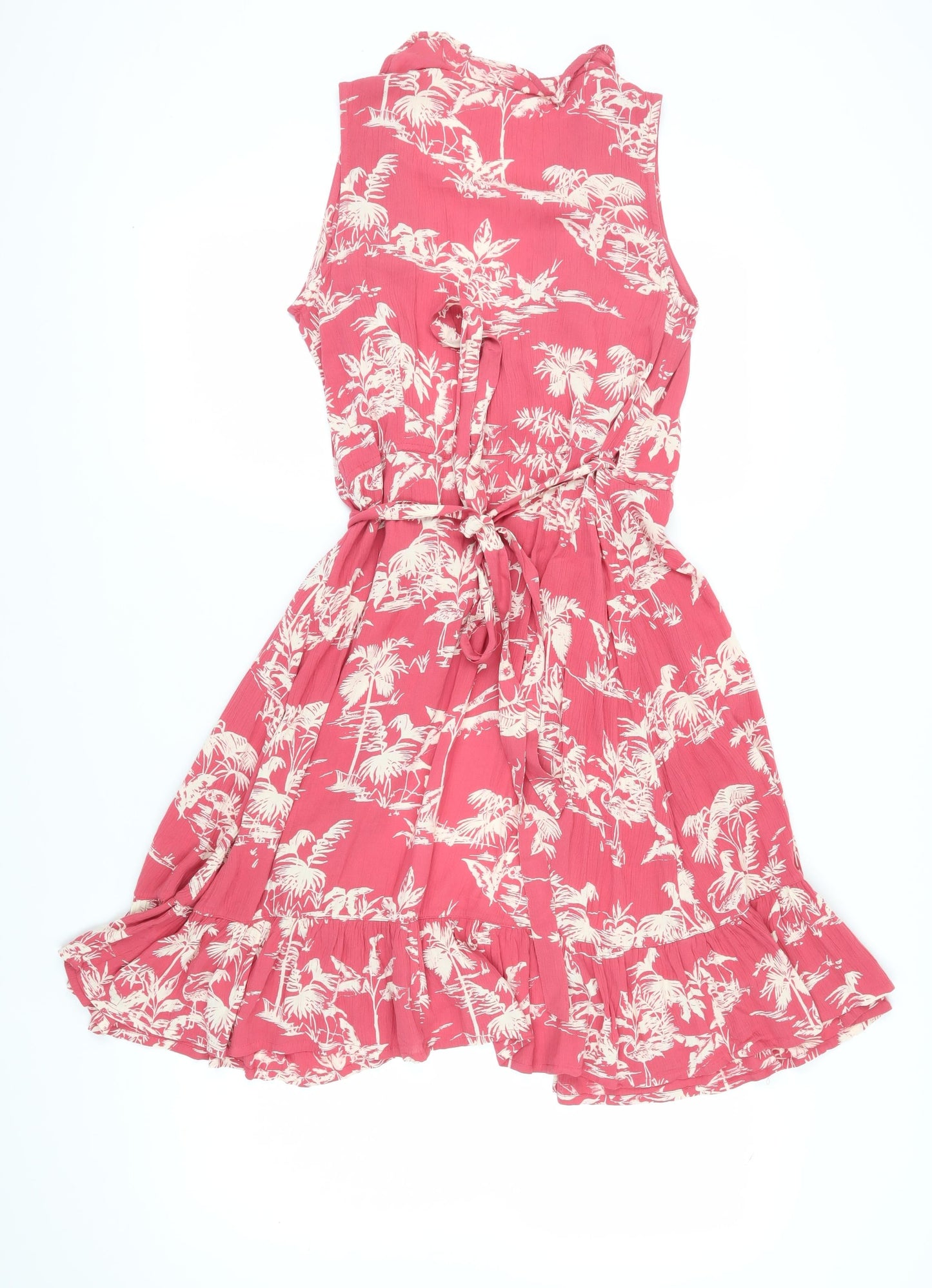 Fat Face Women's Red Floral Wrap Dress Size 8