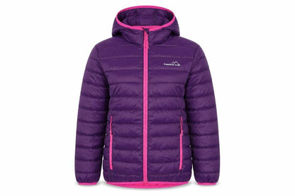 Freedom Trail Girls' Purple Puffer Jacket, 9-10 Years, Hooded, Zip Closure