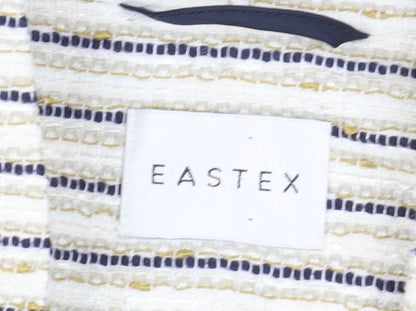 Eastex Womens Ivory Striped Bouclu00e9 Blazer, Size 10