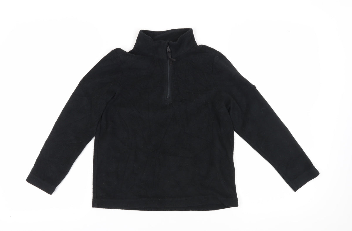 Additional front view of TOG24 boys’ black fleece pullover hoodie 9-10 years