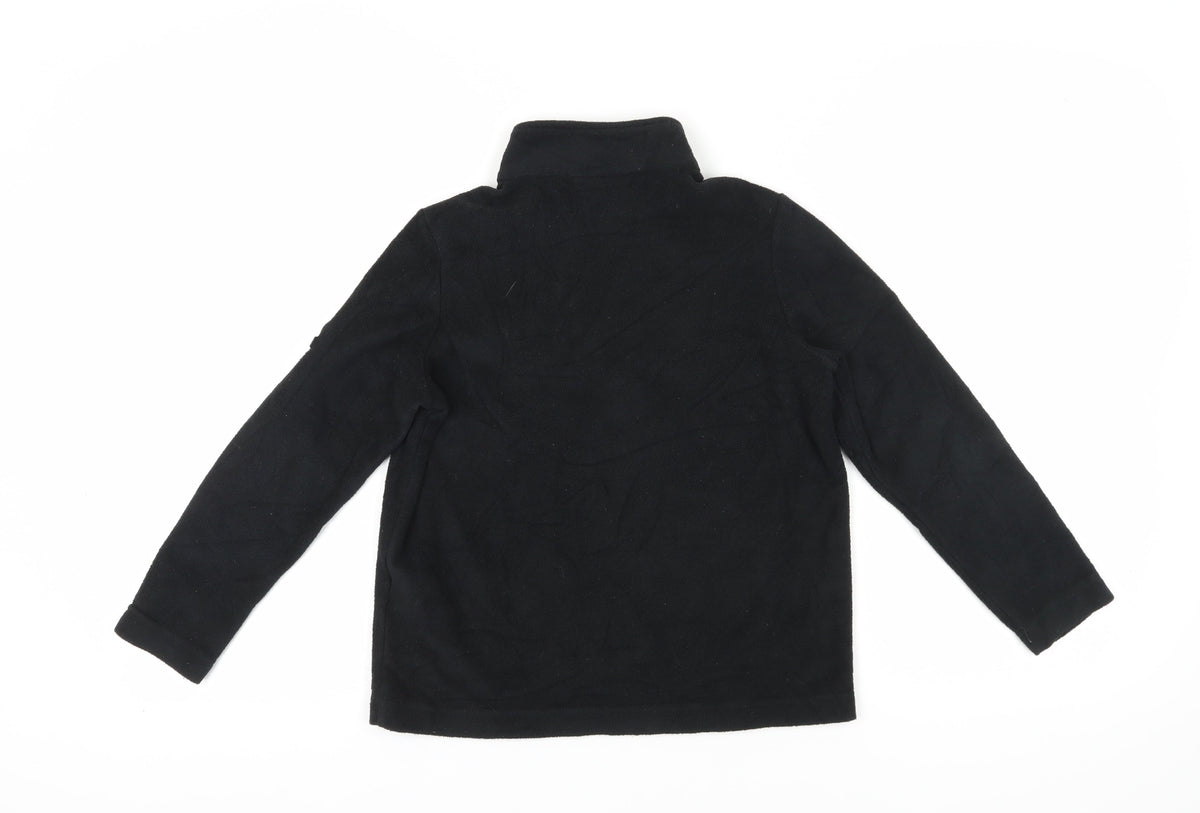 Back view of TOG24 boys’ black fleece pullover hoodie 9-10 years