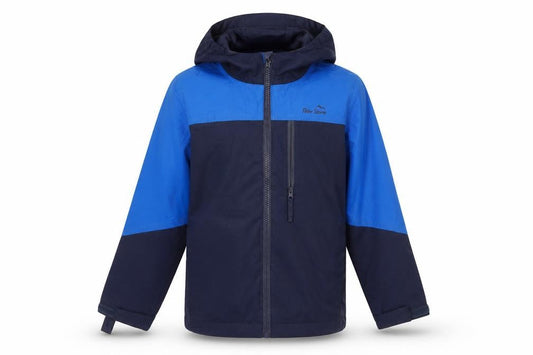 Front view of Peter Storm boys’ blue hooded jacket 7-8 years