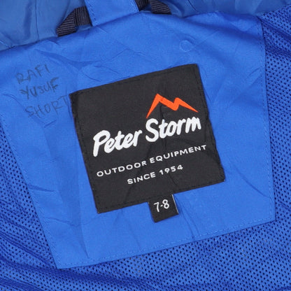 Close-up detail of Peter Storm boys’ blue hooded jacket 7-8 years