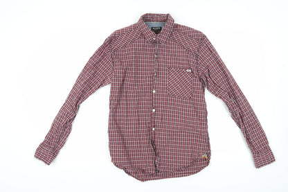 Additional front view of Vintage Co. Men's Red Check Long Sleeve Shirt L