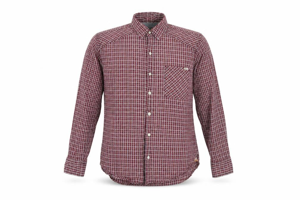 Vintage Co. Men's Red Check Long Sleeve Shirt L