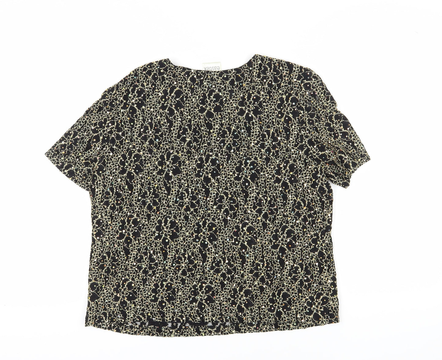 Eastex Women's Black Floral Blouse Size 16