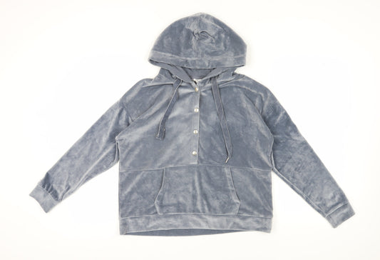 John Lewis & Partners Women's Grey Henley Hoodie Size 12