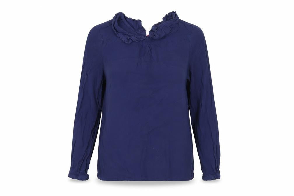 Joules Women's Blue Long Sleeve Viscose Top UK 12