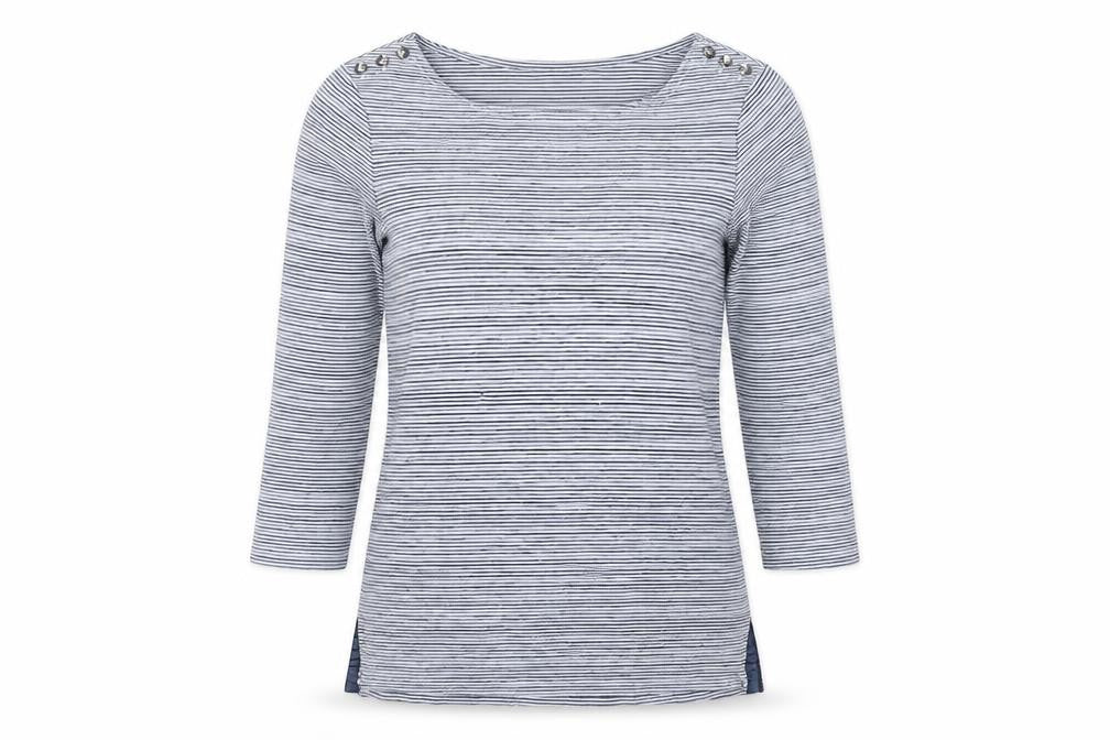 Jasper Conran Women's Blue Striped T-Shirt, Size 10