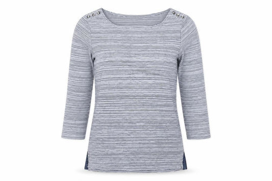 Jasper Conran Women's Blue Striped T-Shirt, Size 10