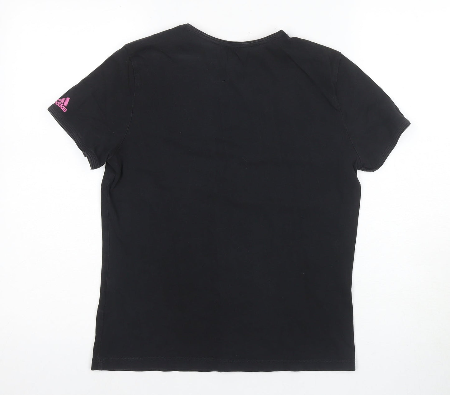 Adidas Women's Black Short Sleeve T-Shirt, Size 10