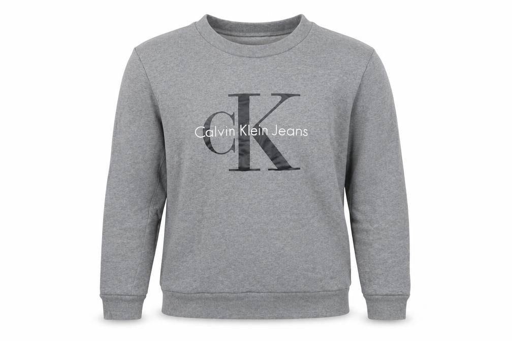 Calvin Klein Mens Grey Logo Sweatshirt Size S