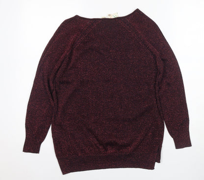 Women's Red Boat Neck Pullover White Stuff Jumper, Size 8