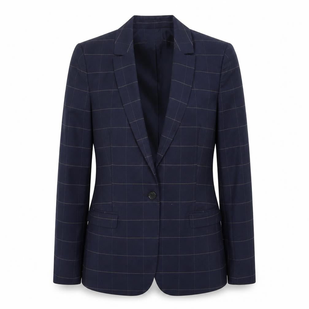 Jack & Jones Men's Blue Check Blazer, Size 36, Slim Fit