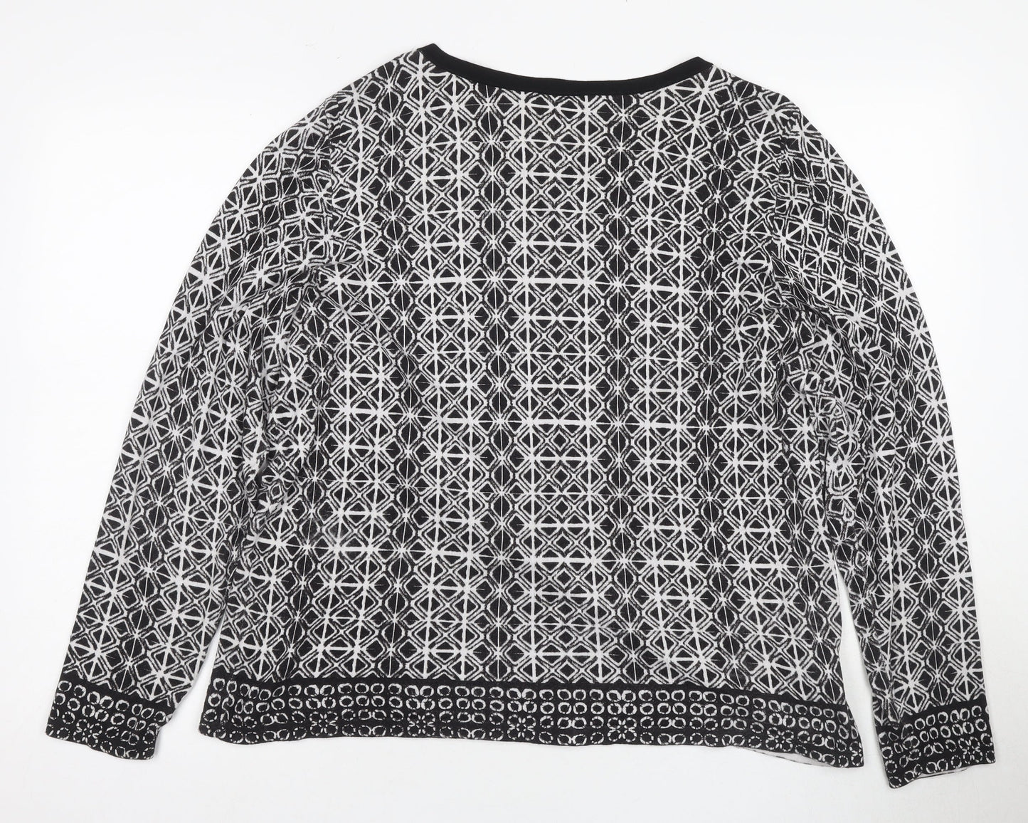 Laura Ashley Women's Black Geometric Blouse Size 20