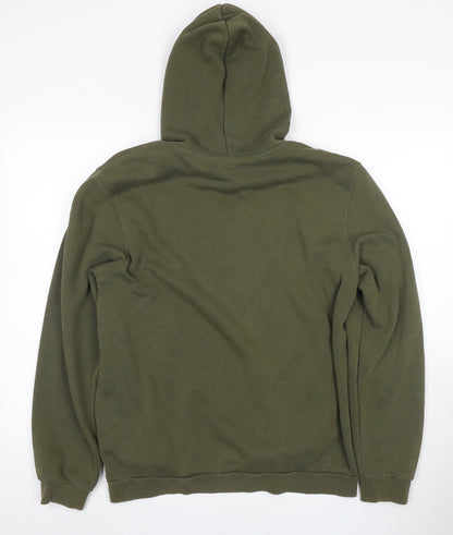 Back view of Puma Men's Green Pullover Hoodie Medium