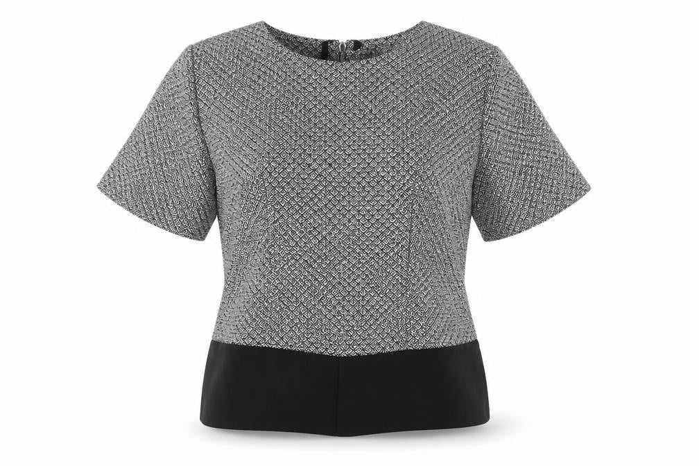 Kew 159 Women's Black & White Geometric Blouse Size 10